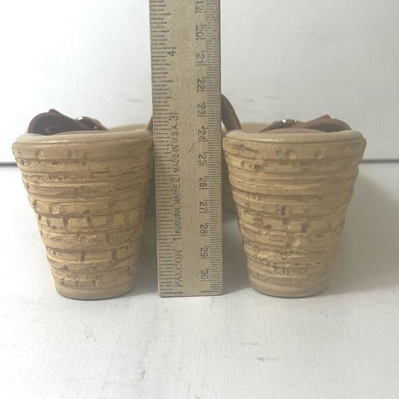 Spring Step Sandals Women's EU 40 US 9.5 Wedge Blush Cutout Leather Slip On Mule - Picture 8 of 11